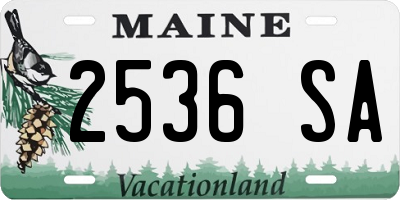 ME license plate 2536SA