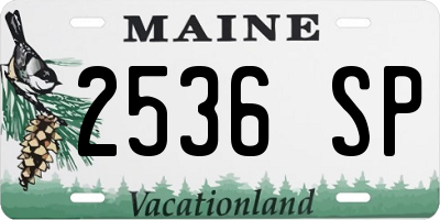 ME license plate 2536SP