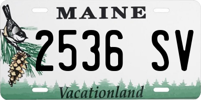 ME license plate 2536SV