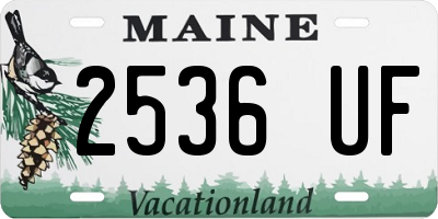 ME license plate 2536UF
