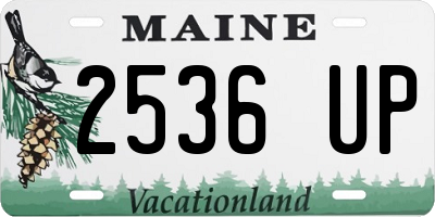 ME license plate 2536UP