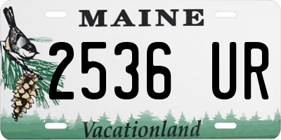 ME license plate 2536UR