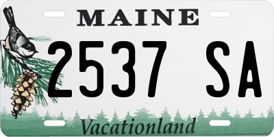 ME license plate 2537SA