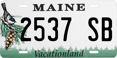 ME license plate 2537SB