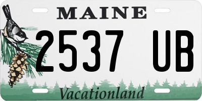 ME license plate 2537UB