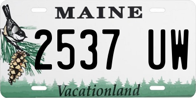 ME license plate 2537UW