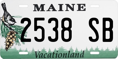 ME license plate 2538SB