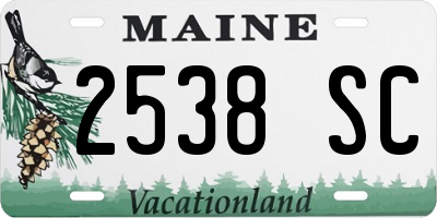 ME license plate 2538SC