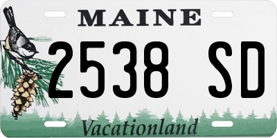 ME license plate 2538SD