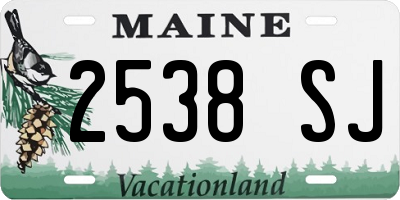 ME license plate 2538SJ