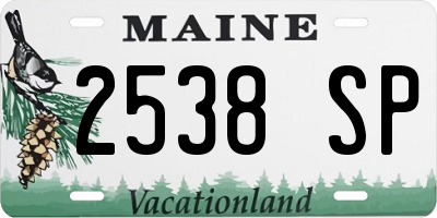ME license plate 2538SP