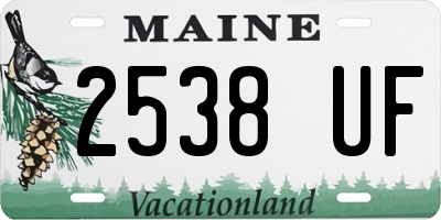 ME license plate 2538UF