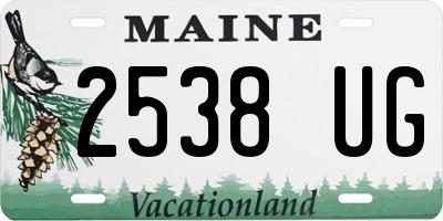 ME license plate 2538UG