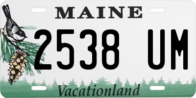 ME license plate 2538UM