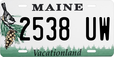 ME license plate 2538UW