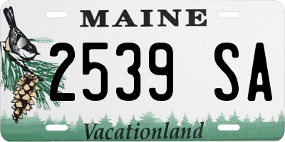 ME license plate 2539SA