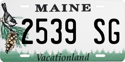 ME license plate 2539SG