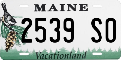 ME license plate 2539SO