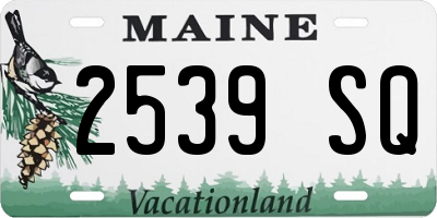 ME license plate 2539SQ