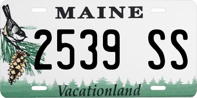 ME license plate 2539SS