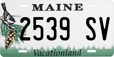 ME license plate 2539SV