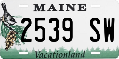 ME license plate 2539SW