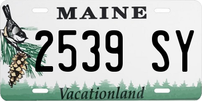 ME license plate 2539SY