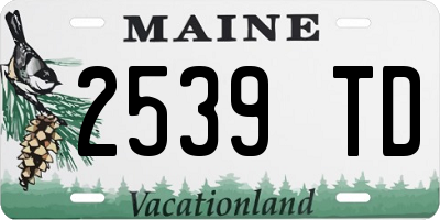 ME license plate 2539TD