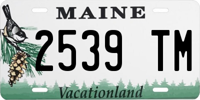 ME license plate 2539TM