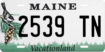 ME license plate 2539TN