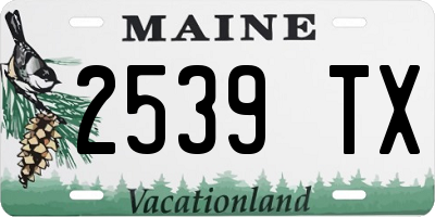 ME license plate 2539TX