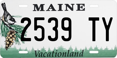 ME license plate 2539TY