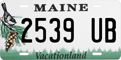 ME license plate 2539UB