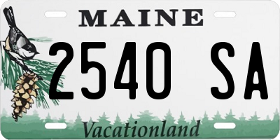 ME license plate 2540SA