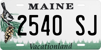 ME license plate 2540SJ