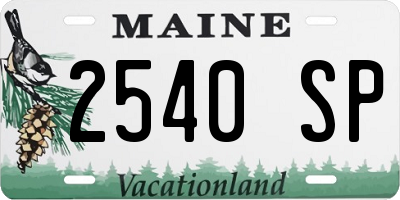 ME license plate 2540SP