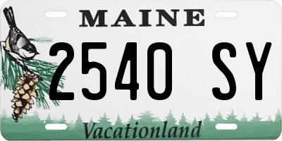 ME license plate 2540SY