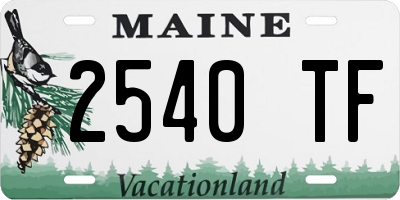 ME license plate 2540TF