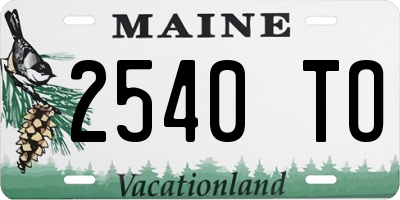 ME license plate 2540TO