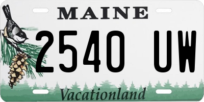 ME license plate 2540UW