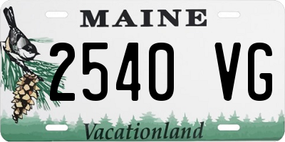 ME license plate 2540VG