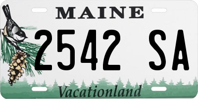 ME license plate 2542SA