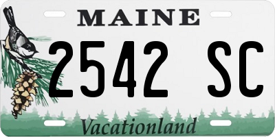 ME license plate 2542SC