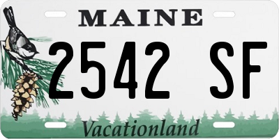 ME license plate 2542SF