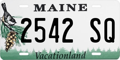 ME license plate 2542SQ