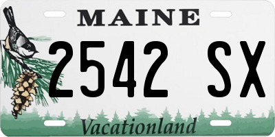 ME license plate 2542SX