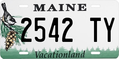 ME license plate 2542TY