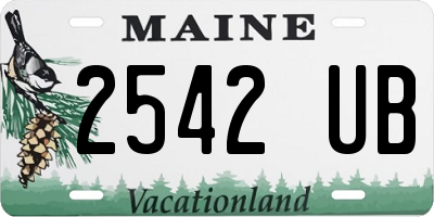 ME license plate 2542UB