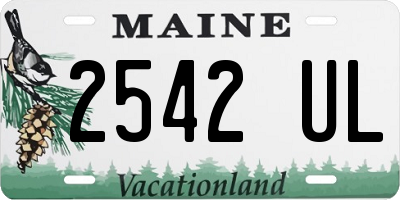 ME license plate 2542UL