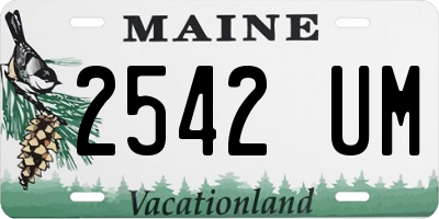 ME license plate 2542UM